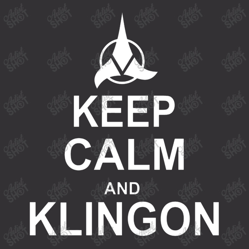 Keep Calm And Klingon Vintage Hoodie And Short Set | Artistshot