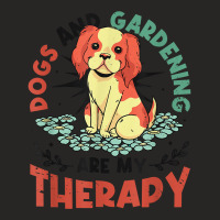 Dogs & Gardening Are My Therapy Gardener T Shirt Ladies Fitted T-shirt | Artistshot