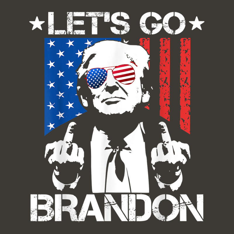 Let's Go Brandon Trump Middle Finger Flag T Shirt Bucket Hat. By Artistshot