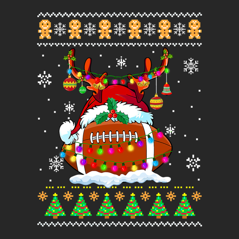 Football Football Ball Reindeer Santa Hat Ugly Sweater Xmas Lights 120 Women's Pajamas Set by permad | Artistshot