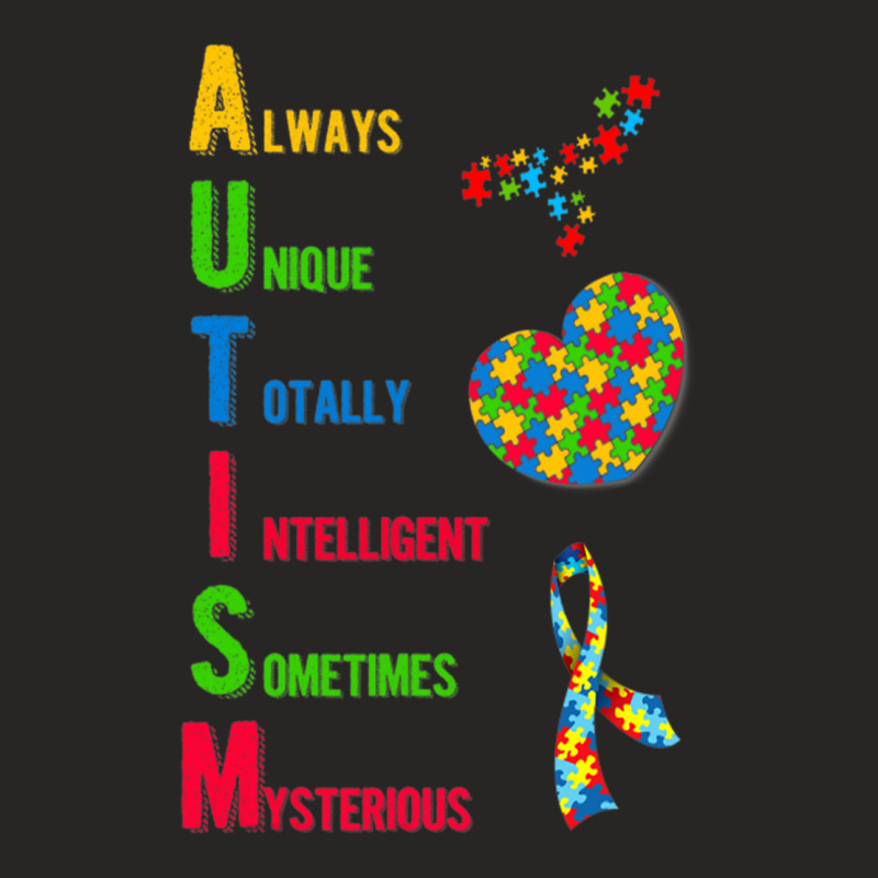 Autism Awareness Autism Acronym And Puzzle Piece Ladies Fitted T-Shirt by LindsayYuh | Artistshot