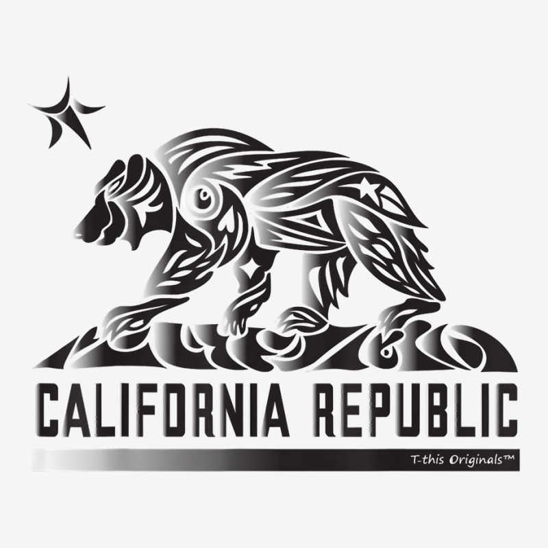 California Republic Flag Tribal Grizzly Bear   Robo Print T Shirt Adjustable Cap by shoaibmolleda | Artistshot