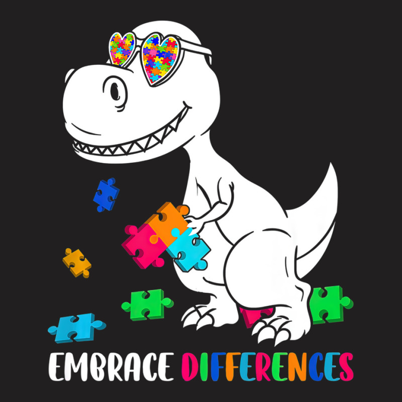 Dinosaur Puzzle Piece Autism Awareness T-shirt | Artistshot