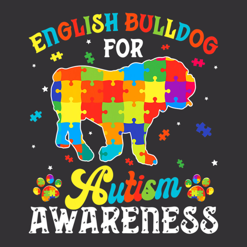 English Bulldog Dog Autism Awareness Vintage Hoodie And Short Set | Artistshot