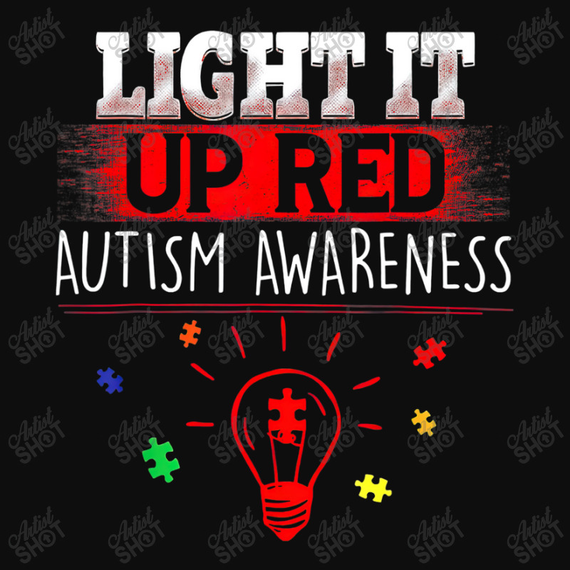 Light It Up Red Puzzle Piece Autism Awareness Crop Top by LeiThompson | Artistshot