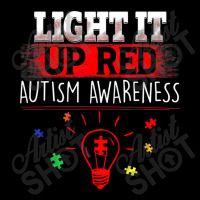 Light It Up Red Puzzle Piece Autism Awareness Cropped Hoodie | Artistshot