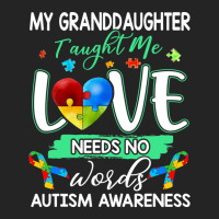 Granddaughter Taught Me Love Needs No Words Autism 3/4 Sleeve Shirt | Artistshot