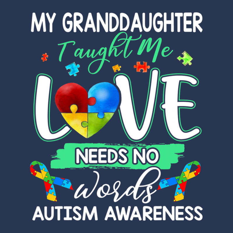 Granddaughter Taught Me Love Needs No Words Autism Men Denim Jacket | Artistshot