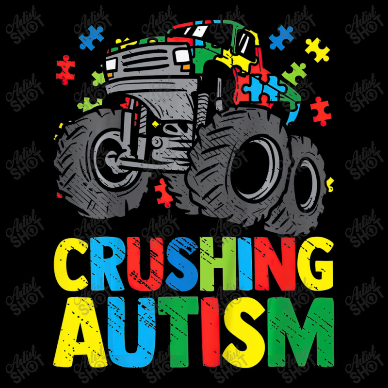 Monster Truck Crushing Austim Autism Awareness Zipper Hoodie by LeiThompson | Artistshot