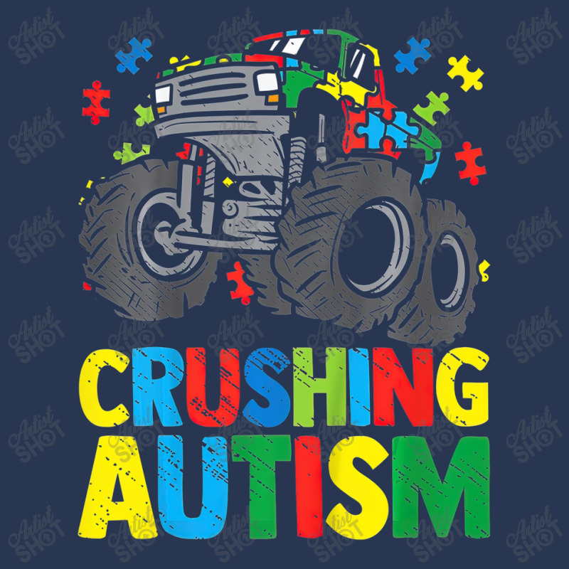 Monster Truck Crushing Austim Autism Awareness Men Denim Jacket by LeiThompson | Artistshot