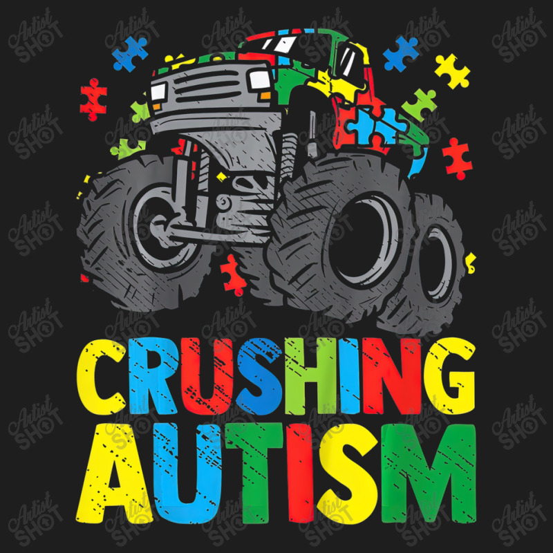 Monster Truck Crushing Austim Autism Awareness Classic T-shirt by LeiThompson | Artistshot