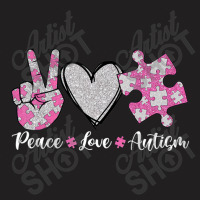 Peace Love Autism Autism Awareness Month Puzzle Heart Love T-shirt | Artistshot