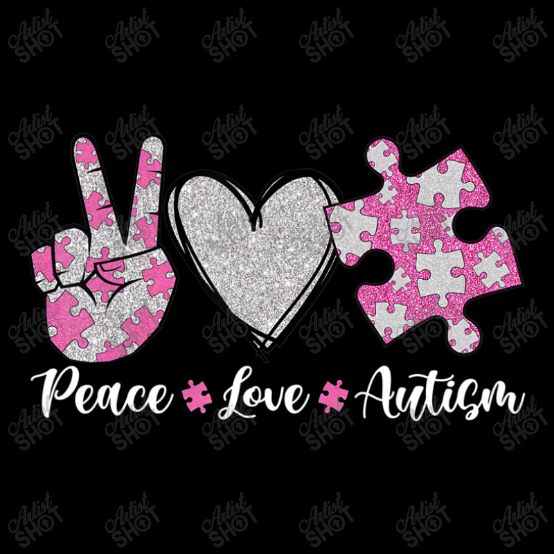 Peace Love Autism Autism Awareness Month Puzzle Heart Love V-Neck Tee by LeiThompson | Artistshot