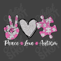 Peace Love Autism Autism Awareness Month Puzzle Heart Love Vintage T-shirt | Artistshot