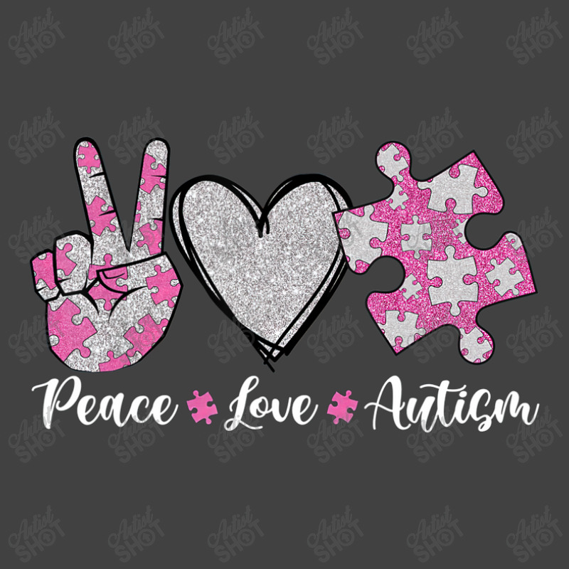 Peace Love Autism Autism Awareness Month Puzzle Heart Love Vintage T-Shirt by LeiThompson | Artistshot