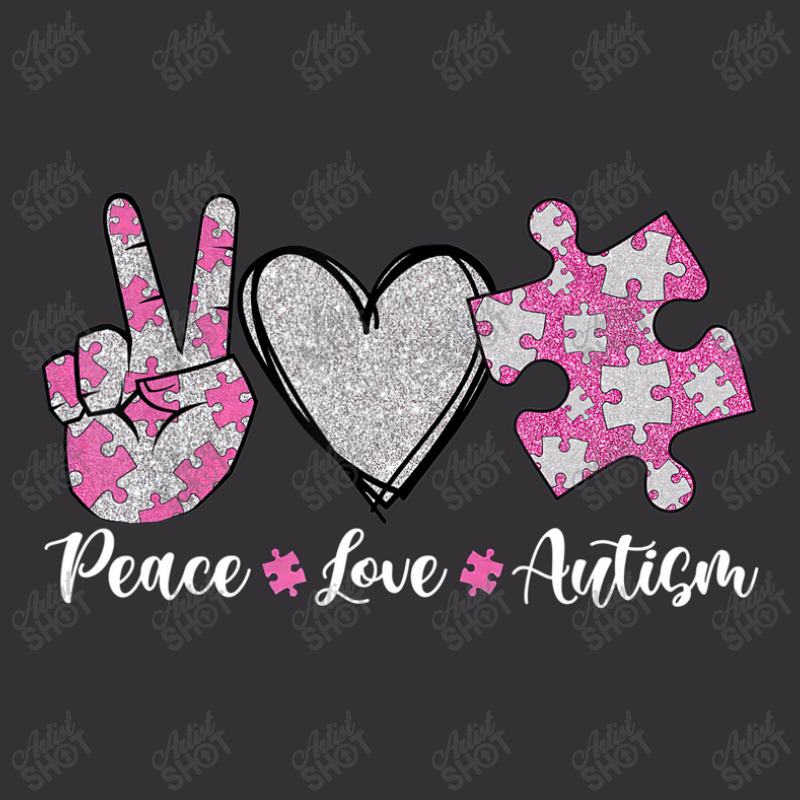 Peace Love Autism Autism Awareness Month Puzzle Heart Love Vintage Hoodie And Short Set by LeiThompson | Artistshot