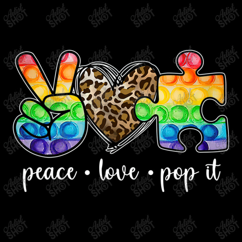 Peace Love Pop It Puzzle Autism Awareness Pocket T-Shirt by LeiThompson | Artistshot