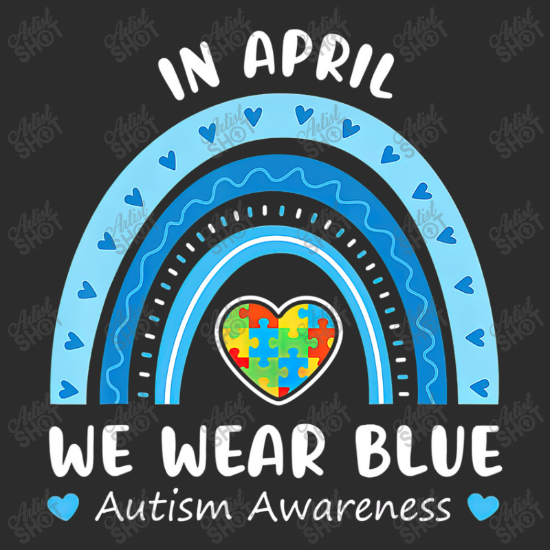 Puzzle Rainbow In April We Wear Blue Autism Awareness Month Exclusive T-shirt by LeiThompson | Artistshot