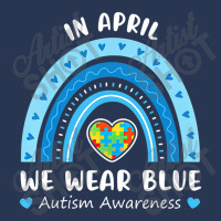 Puzzle Rainbow In April We Wear Blue Autism Awareness Month Men Denim Jacket | Artistshot