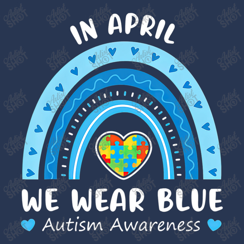 Puzzle Rainbow In April We Wear Blue Autism Awareness Month Men Denim Jacket by LeiThompson | Artistshot