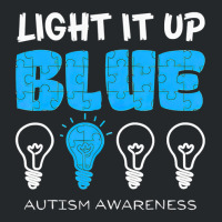 Light It Up Blue Autism Awareness Ribbon Puzzle Pieces Crewneck Sweatshirt | Artistshot