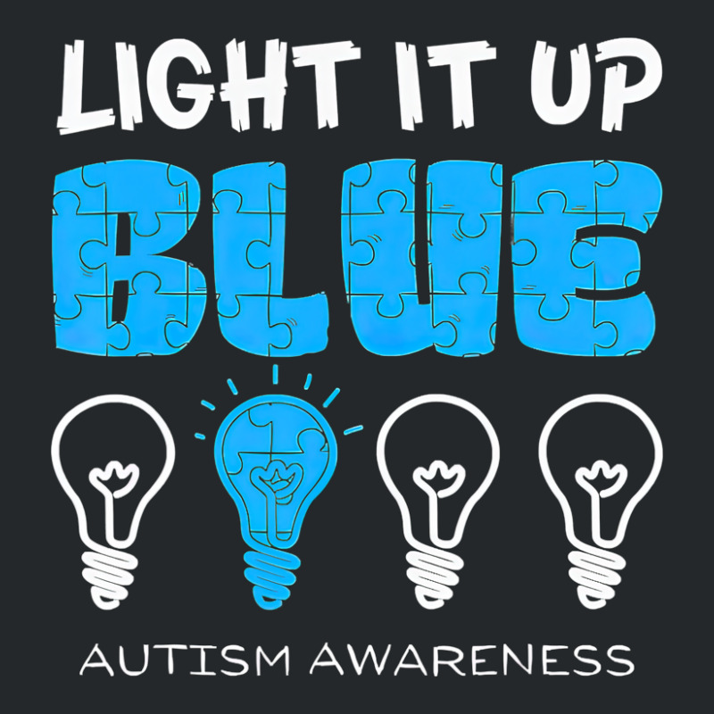 Light It Up Blue Autism Awareness Ribbon Puzzle Pieces Crewneck Sweatshirt | Artistshot