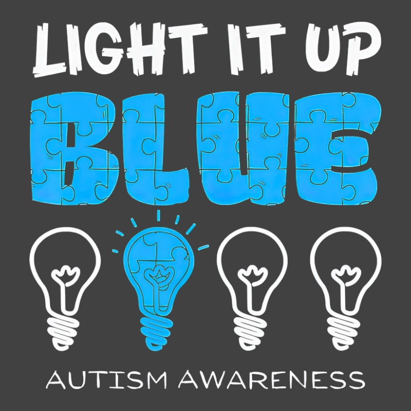 Light It Up Blue Autism Awareness Ribbon Puzzle Pieces Vintage T-shirt | Artistshot