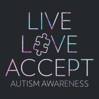 Live Love Accept Autism Awareness Crewneck Sweatshirt | Artistshot