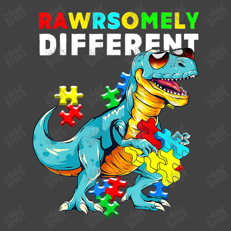 Rawrsomely Different Dinosaur Dino Autism Awareness Vintage T-Shirt by LeiThompson | Artistshot