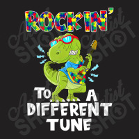 Rockin To A Different Tune Autism Awareness Dinosaur T-shirt | Artistshot