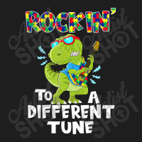 Rockin To A Different Tune Autism Awareness Dinosaur Classic T-shirt | Artistshot