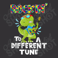 Rockin To A Different Tune Autism Awareness Dinosaur Vintage Hoodie | Artistshot