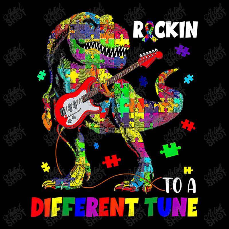 Rockin To A Different Tune Autism Awareness Trex Dinosaur Men's Long Sleeve Pajama Set by LeiThompson | Artistshot