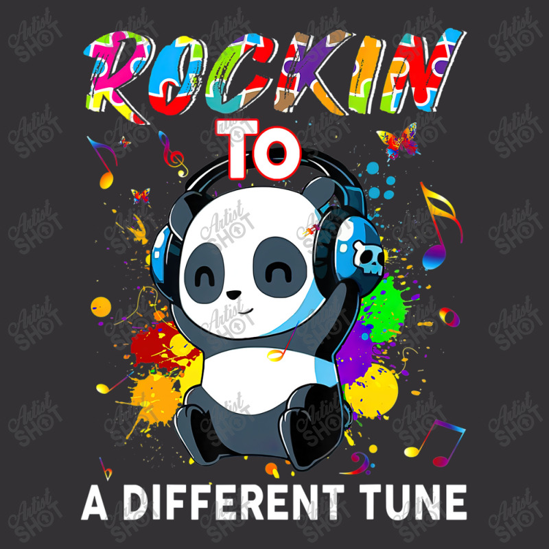 Rockin To A Different Tune Panda Autism Awareness Vintage Short by LeiThompson | Artistshot