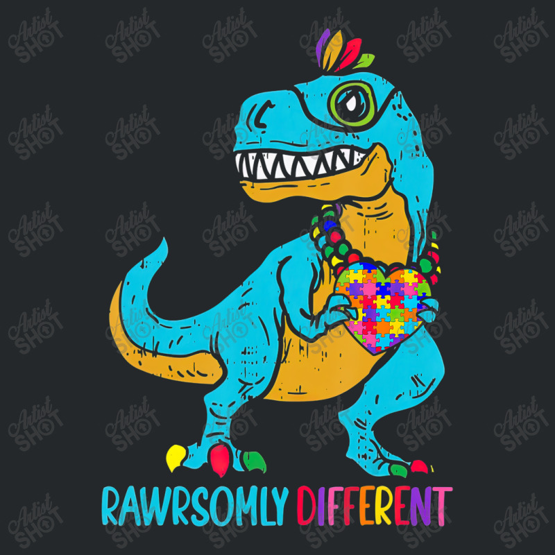 Trex Dino Puzzle Rawrsomely Different Autism Awareness Crewneck Sweatshirt by LeiThompson | Artistshot