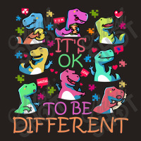 Trex Its Ok To Be Different Autism Awareness Dino Tank Top | Artistshot