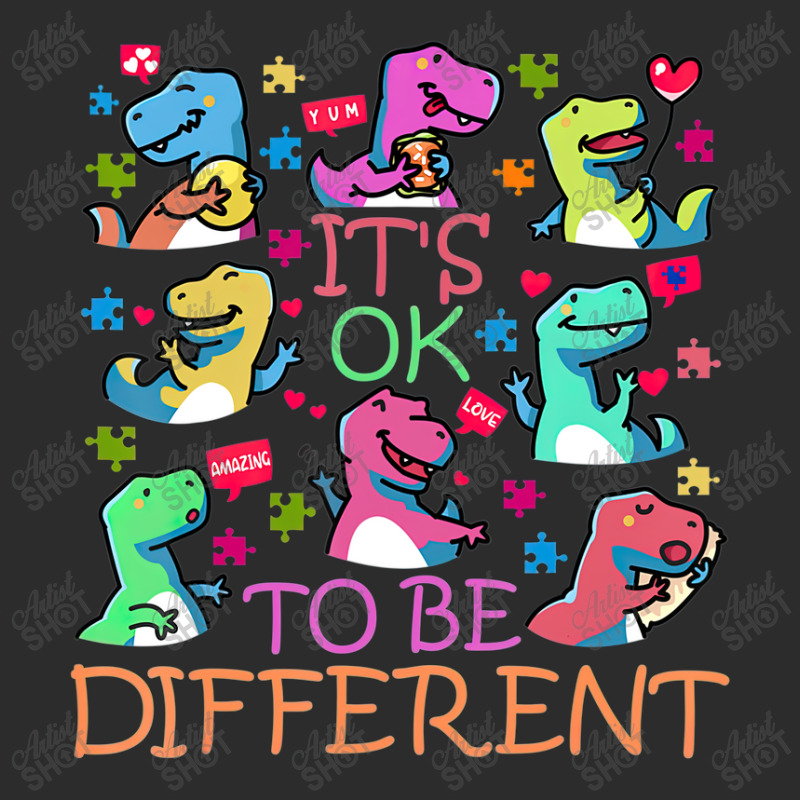 Trex Its Ok To Be Different Autism Awareness Dino Exclusive T-shirt by LeiThompson | Artistshot