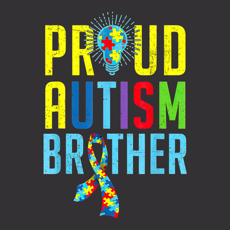 Proud Autism Brother Sibling Autism Awareness Vintage Hoodie | Artistshot