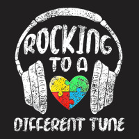 Rocking To A Different Tune Puzzle Piece Autism Awareness T-shirt | Artistshot