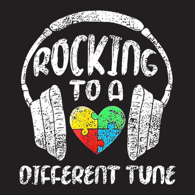 Rocking To A Different Tune Puzzle Piece Autism Awareness T-shirt | Artistshot