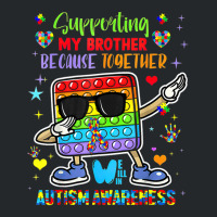 Supporting My Brother Puzzle Autism Awareness Month Pop It Crewneck Sweatshirt | Artistshot