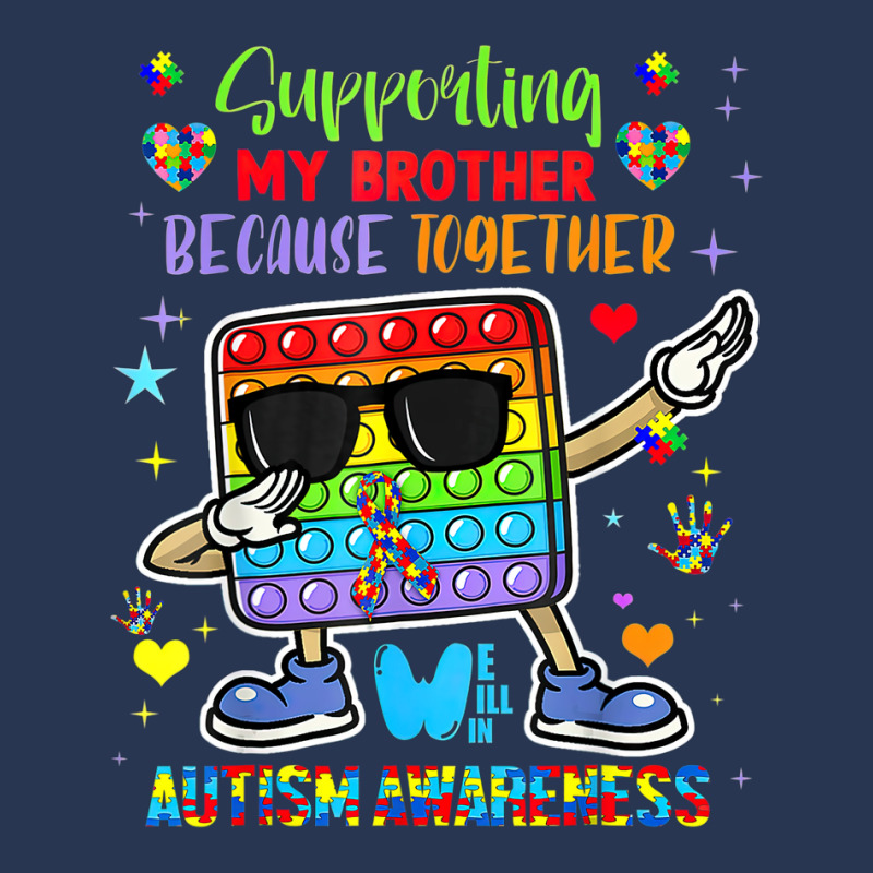 Supporting My Brother Puzzle Autism Awareness Month Pop It Men Denim Jacket | Artistshot