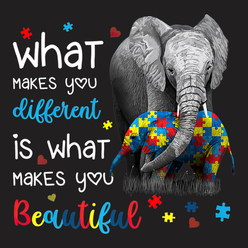 What Makes You Different Elephant Mom Autism Awareness T-shirt | Artistshot