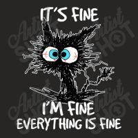 It's Fine I'm Fine Everything Is Fine Funny Black Cat Ladies Fitted T-shirt | Artistshot