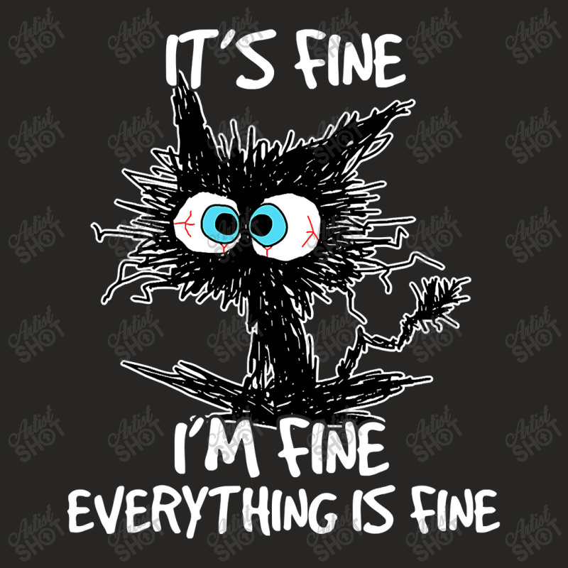 It's Fine I'm Fine Everything Is Fine Funny Black Cat Ladies Fitted T-Shirt by nhan0105 | Artistshot