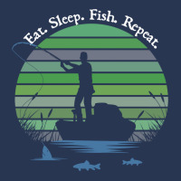 Father's Day Fishing Casting Silouette Eat Sleep Fish Sweatshirt Men Denim Jacket | Artistshot