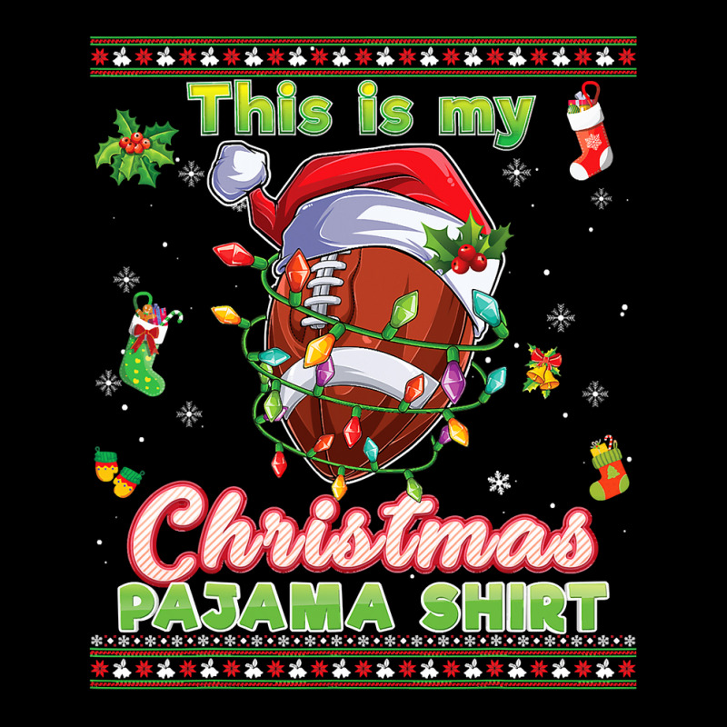 Football This Is My Christmas Pajama Football Sweater Ugly Xmas 429 Women's V-Neck T-Shirt by golferu | Artistshot