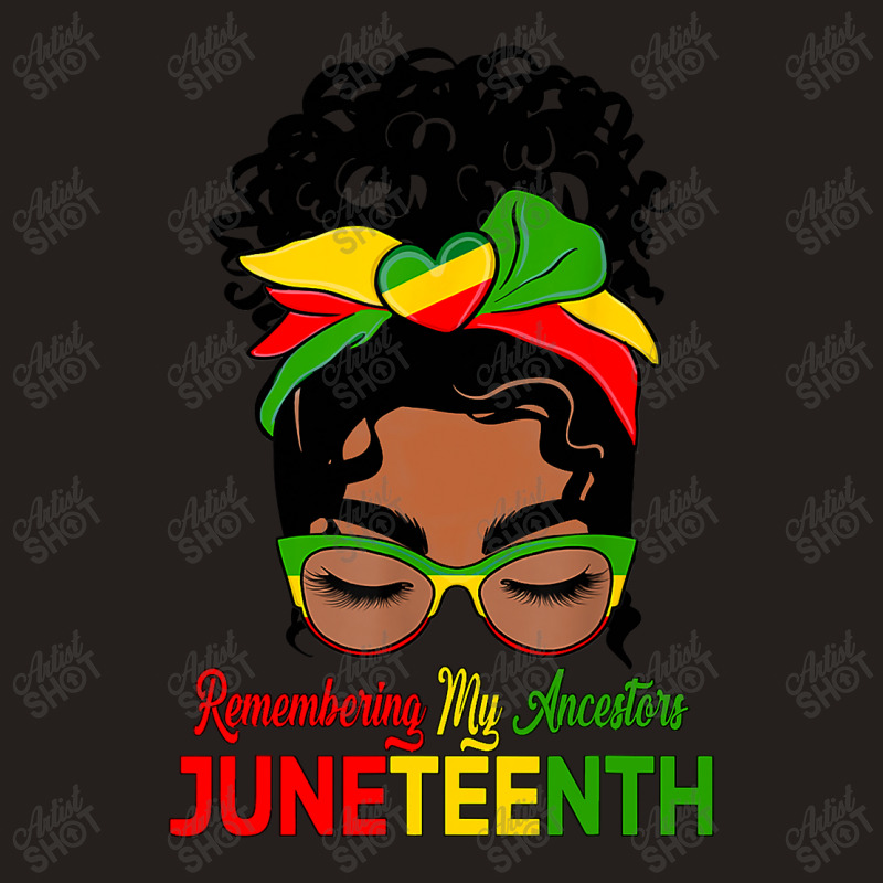 Remembering My Ancestors Juneteenth Black Women Messy Bun Tank Top by nhan0105 | Artistshot