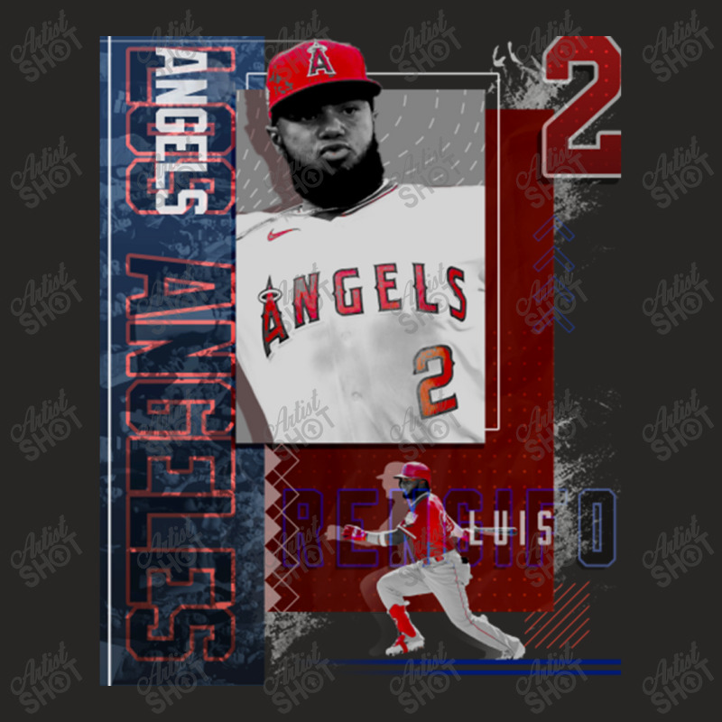 Luis Rengifo Baseball Paper Poster Angels 2 Ladies Fitted T-Shirt by kr205 | Artistshot