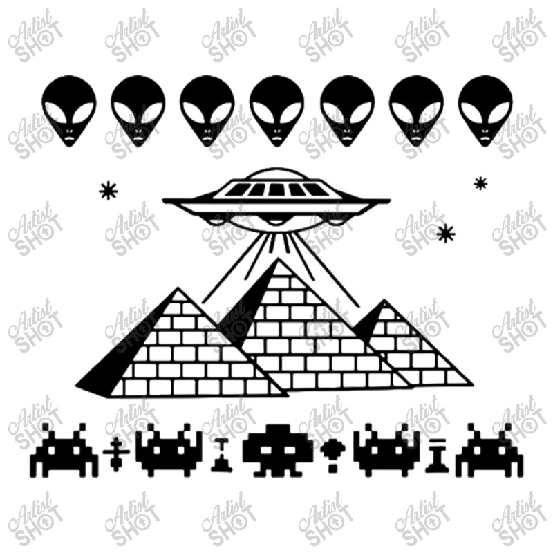 Pyramid T Shirt Ufo T Shirt Space Invaders T Shirt Area 51 Shirt Alien 3/4 Sleeve Shirt by michaelnaher | Artistshot